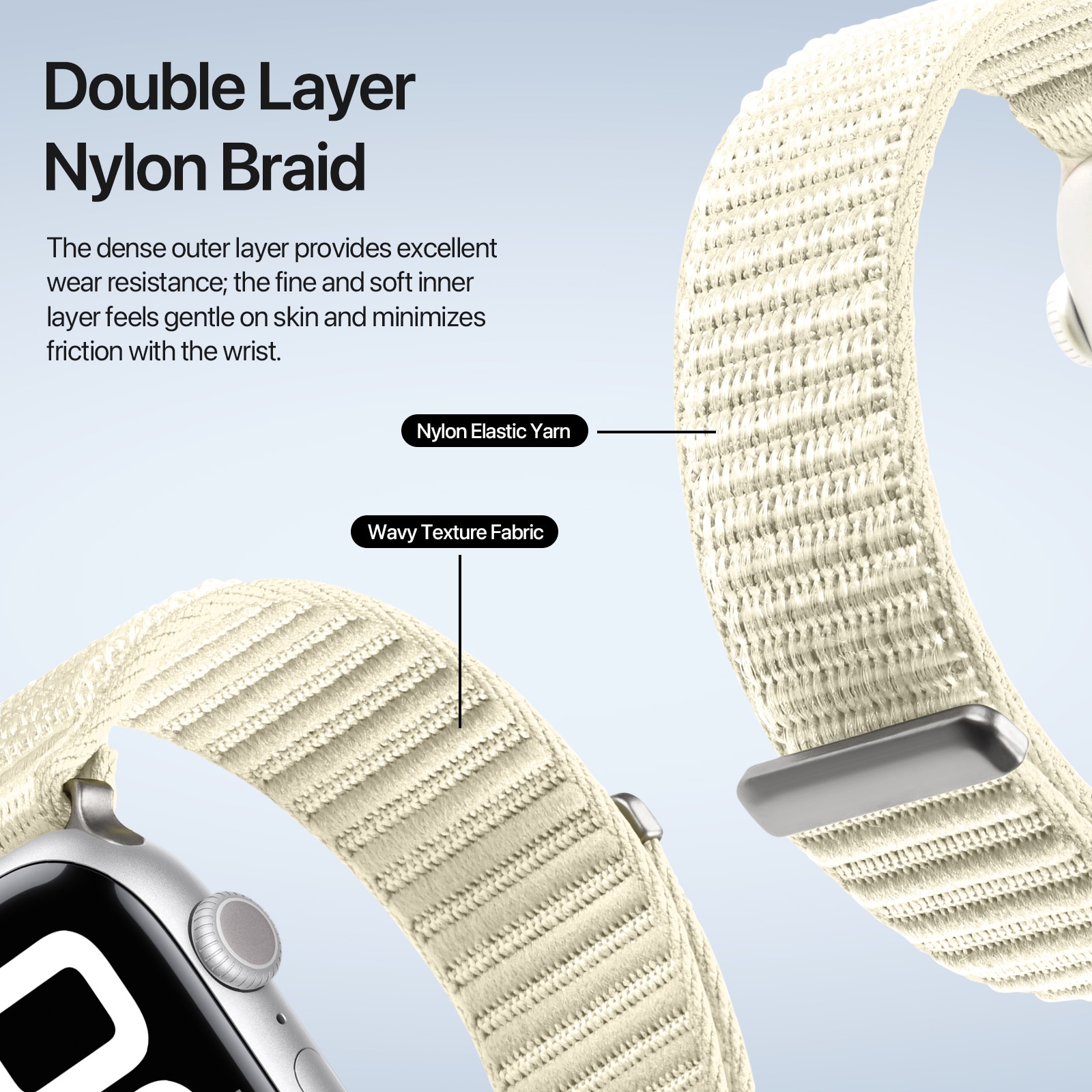 Apple Watch Series 7 41mm Nylon bandje Wit