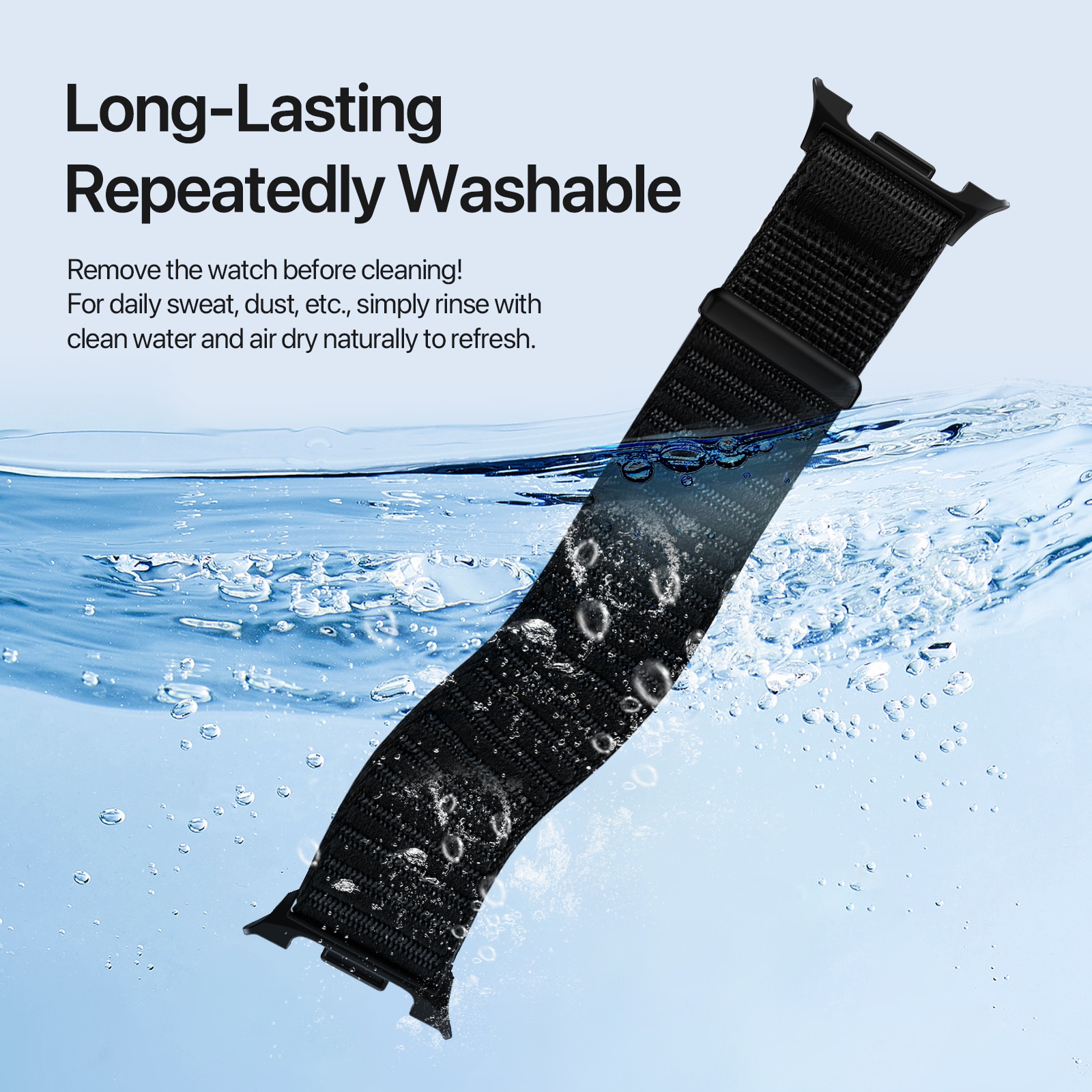 Samsung Galaxy Watch 8 44mm Nylon bandje Zwart