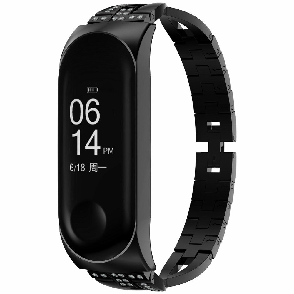 Xiaomi Mi Band 3/4 Crystal Bracelet Zwart