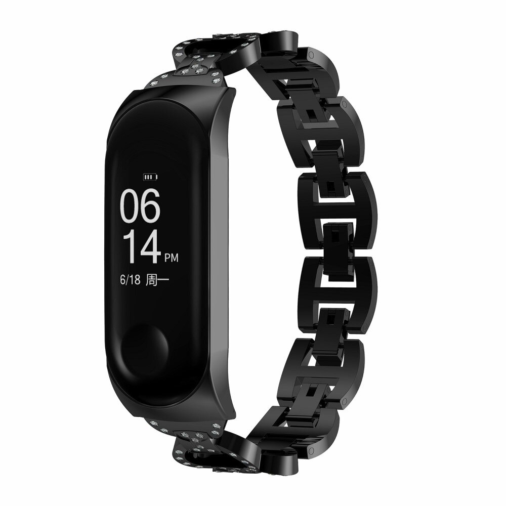 Xiaomi Mi Band 5/6 Rhinestone Bracelet Zwart