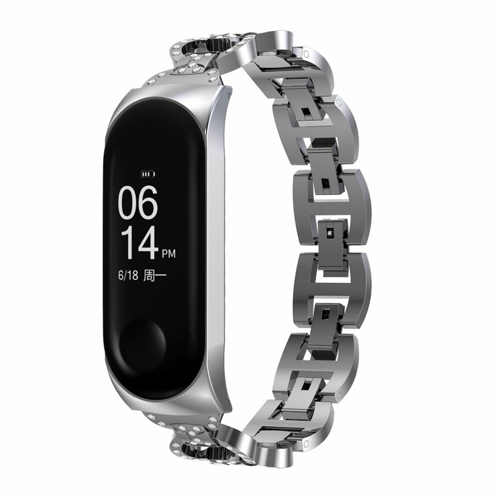 Xiaomi Mi Band 5/6 Rhinestone Bracelet Zilver