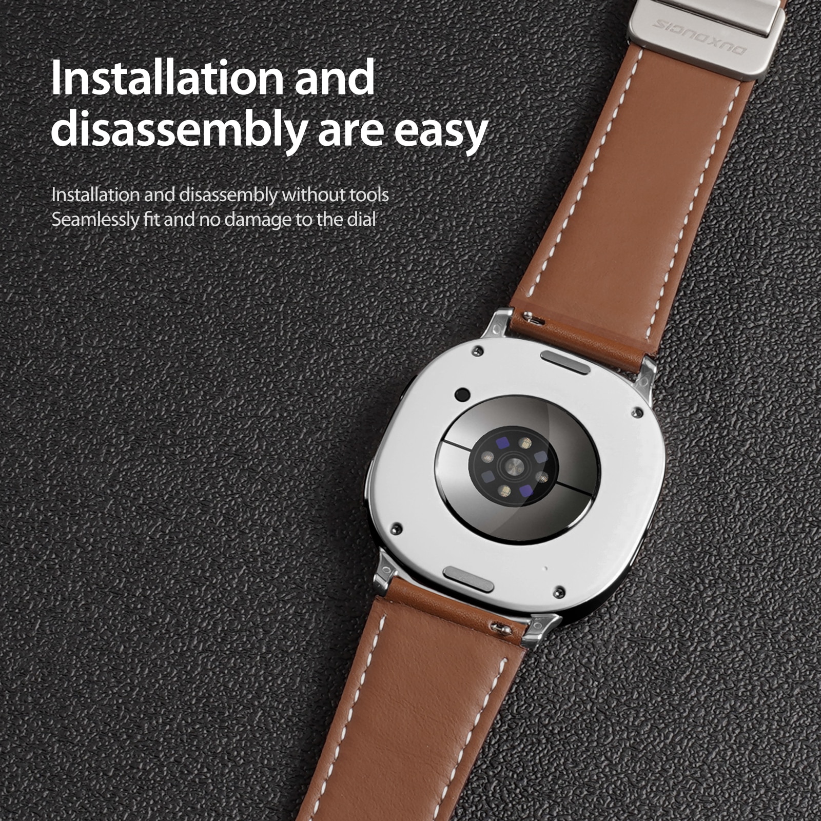 Leren Horlogeband Samsung Galaxy Watch 8 44mm Bruin