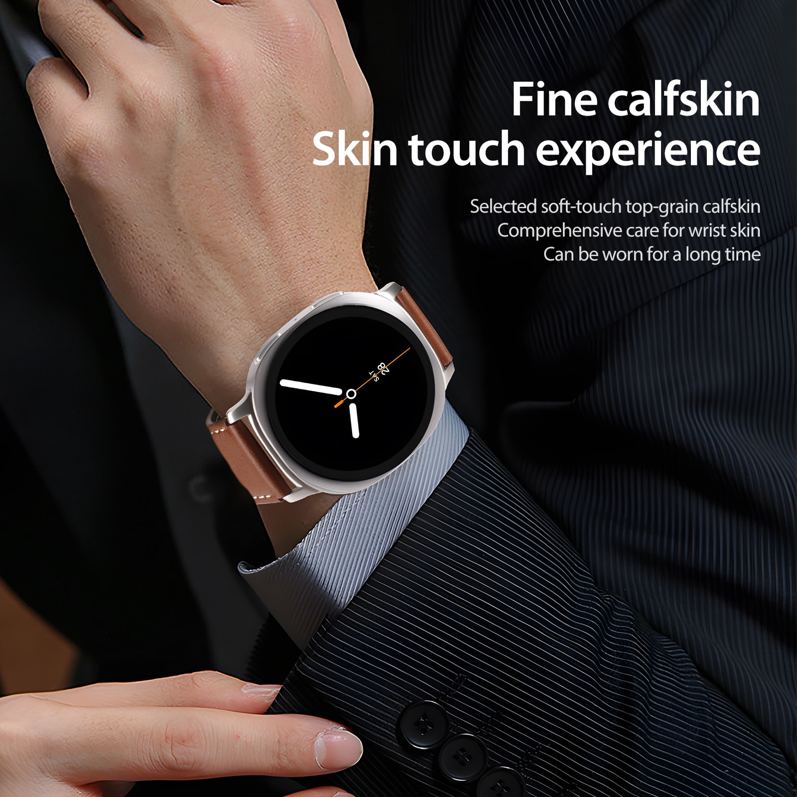 Leren Horlogeband Samsung Galaxy Watch 8 44mm Bruin