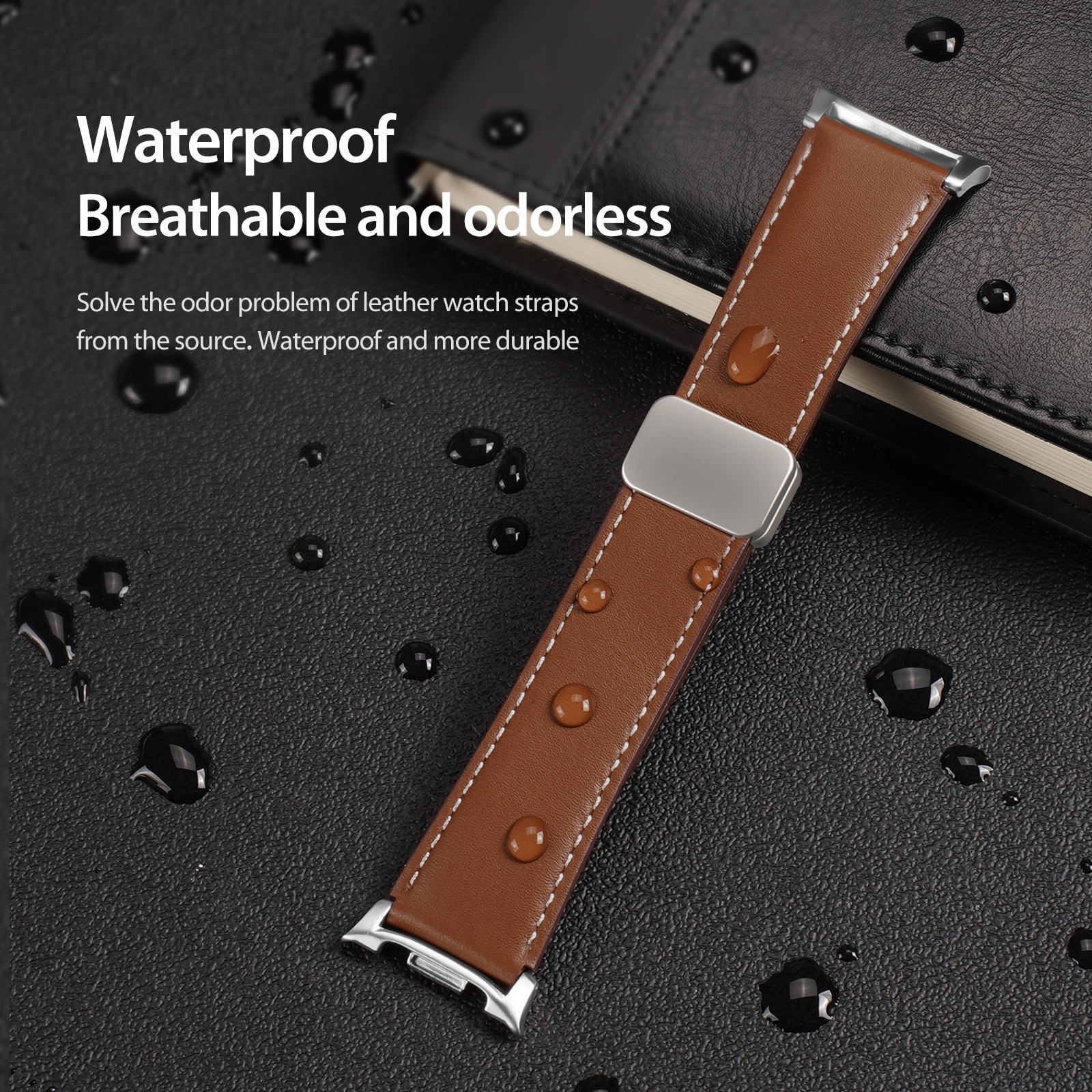 Leren Horlogeband Samsung Galaxy Watch 8 44mm Bruin