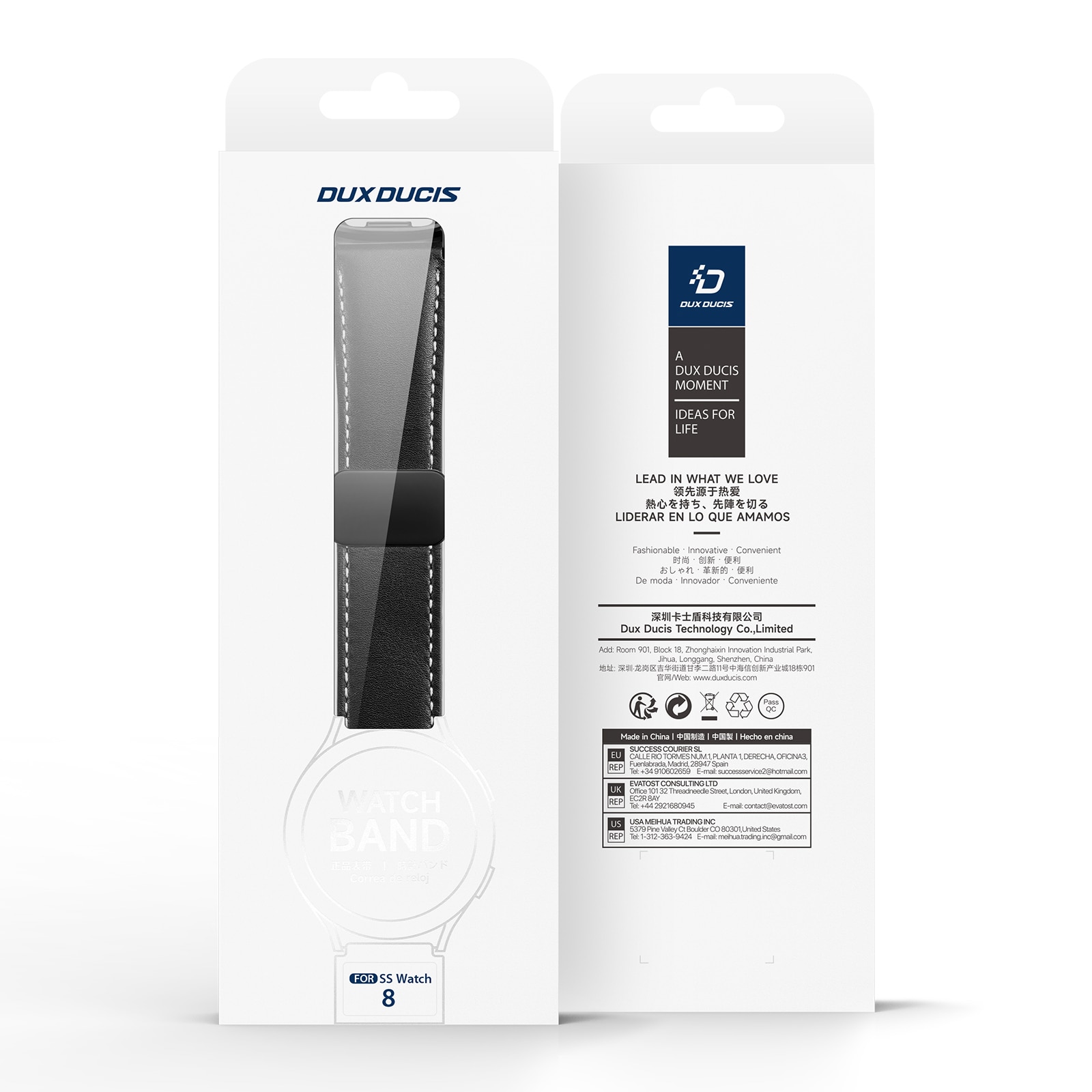 Leren Horlogeband Samsung Galaxy Watch 8 Classic Zwart