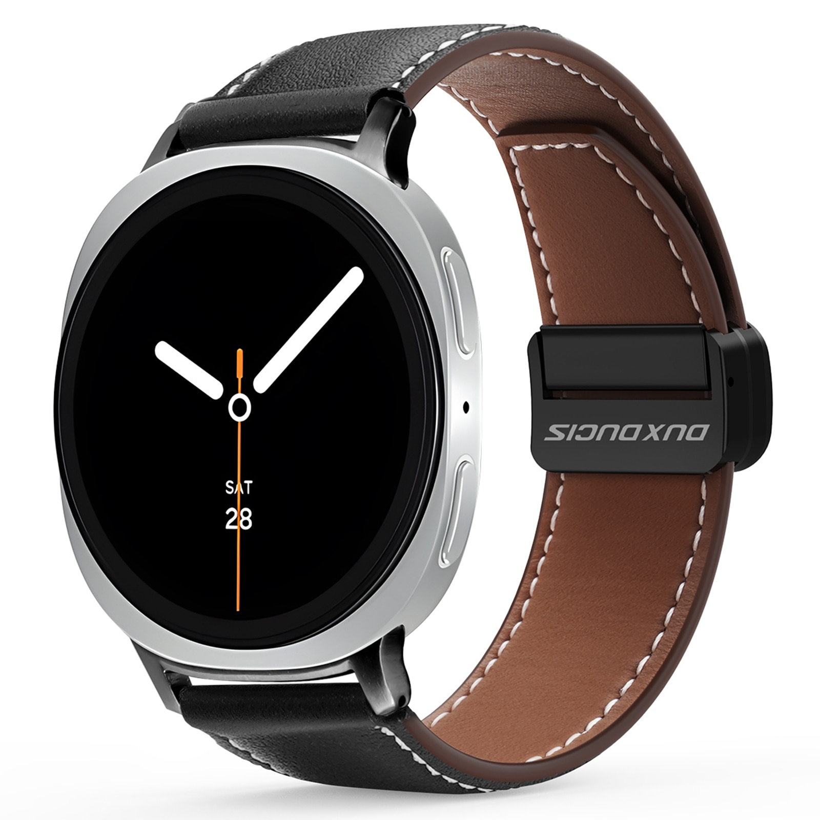 Leren Horlogeband Samsung Galaxy Watch 8 Classic Zwart