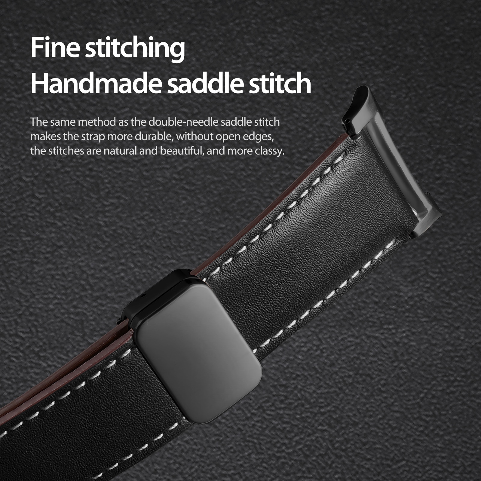 Leren Horlogeband Samsung Galaxy Watch 8 Classic Zwart