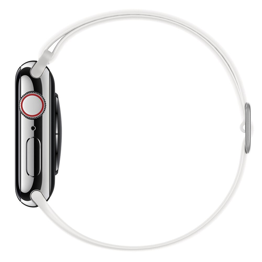 Apple Watch 45mm Series 8 Elastisch silicoonbandje Wit
