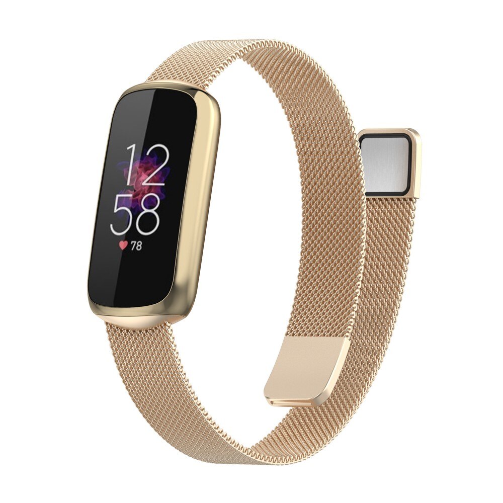 Fitbit Luxe Milanese bandje Champagne goud