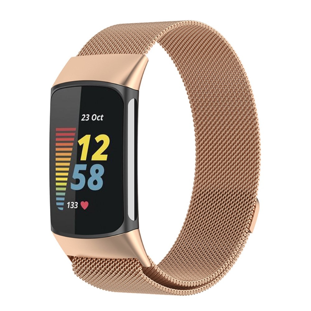 Fitbit Charge 6 Milanese bandje Rosé goud