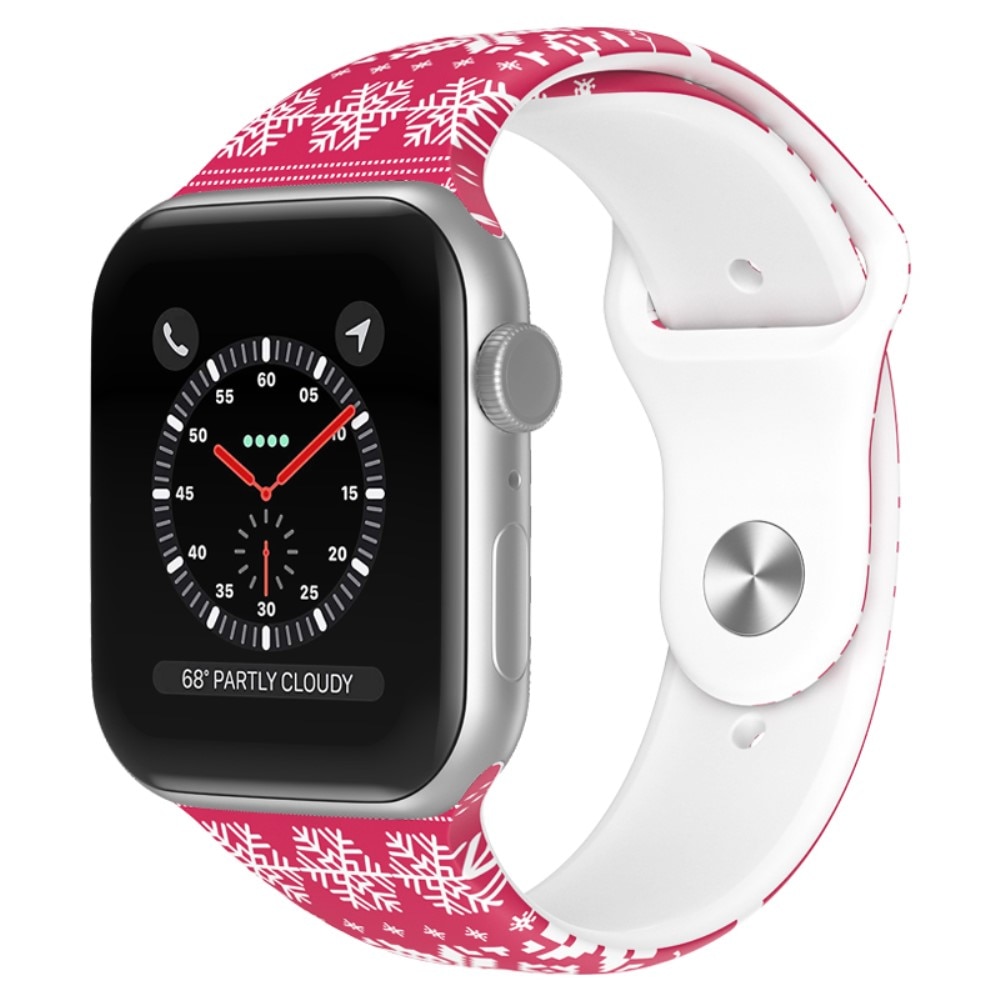 Apple Watch 42/44/45mm Siliconen bandje met Kerstmotief Sneeuwvlok