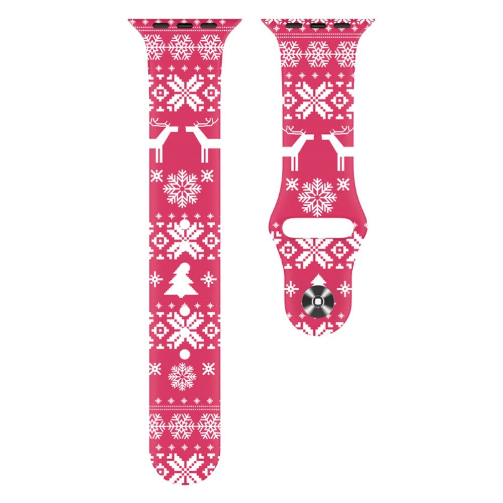 Apple Watch 42/44/45mm Siliconen bandje met Kerstmotief Sneeuwvlok