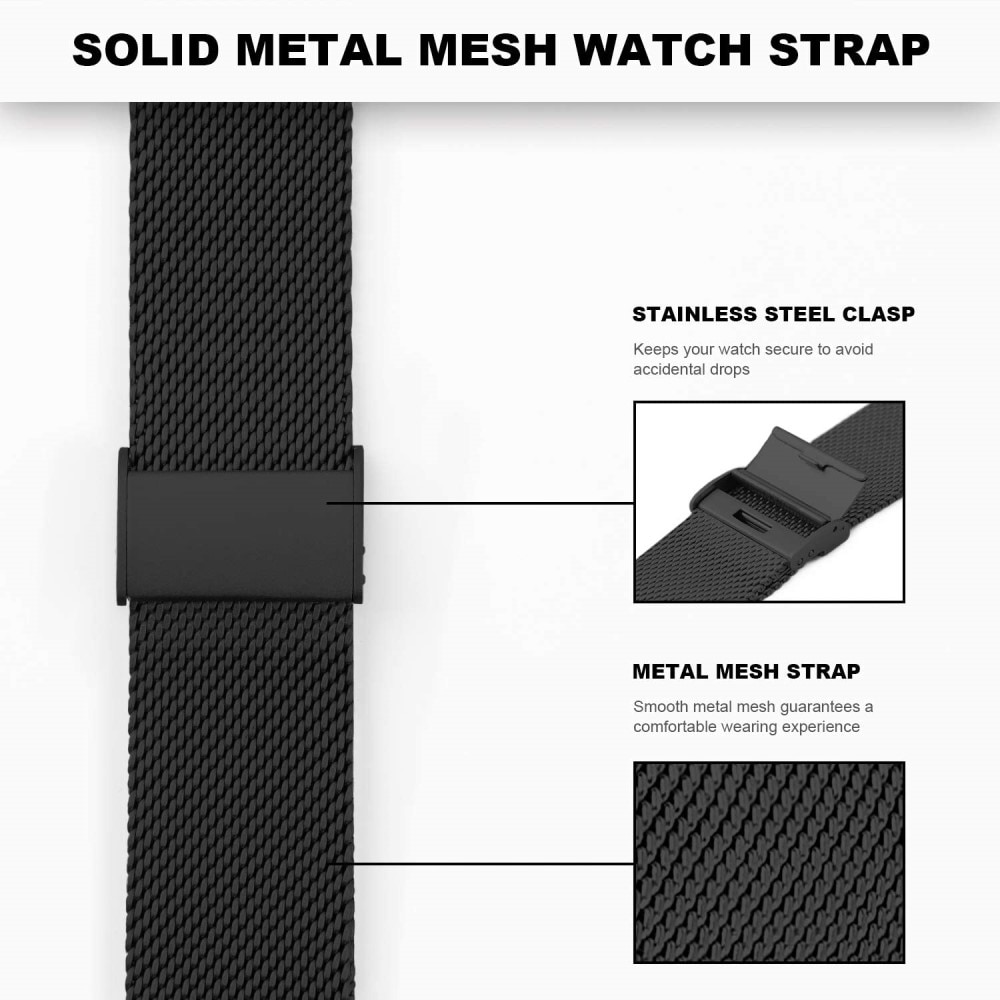 Fitbit Charge 6 Armband Mesh Zwart