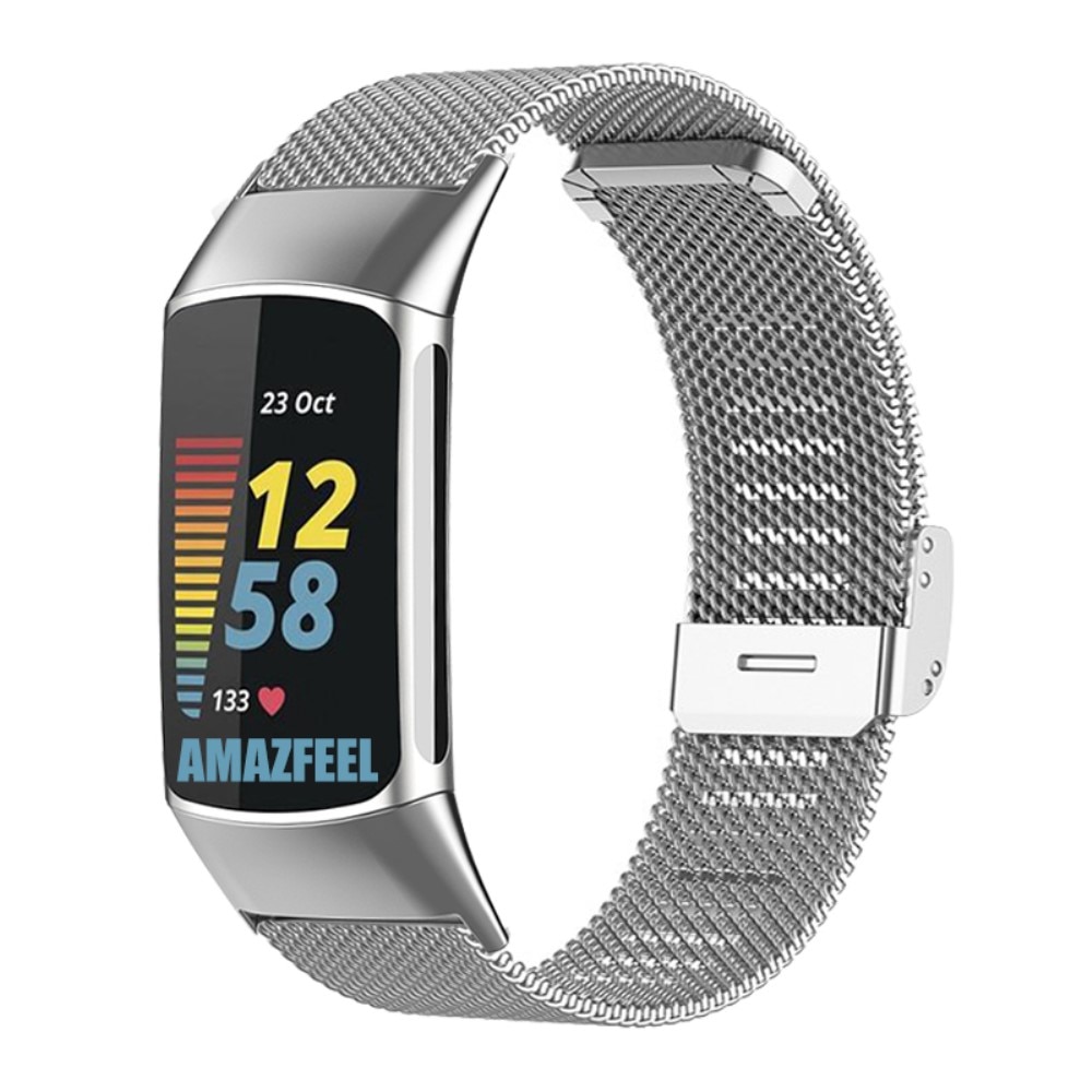 Fitbit Charge 5 Armband Mesh Zilver