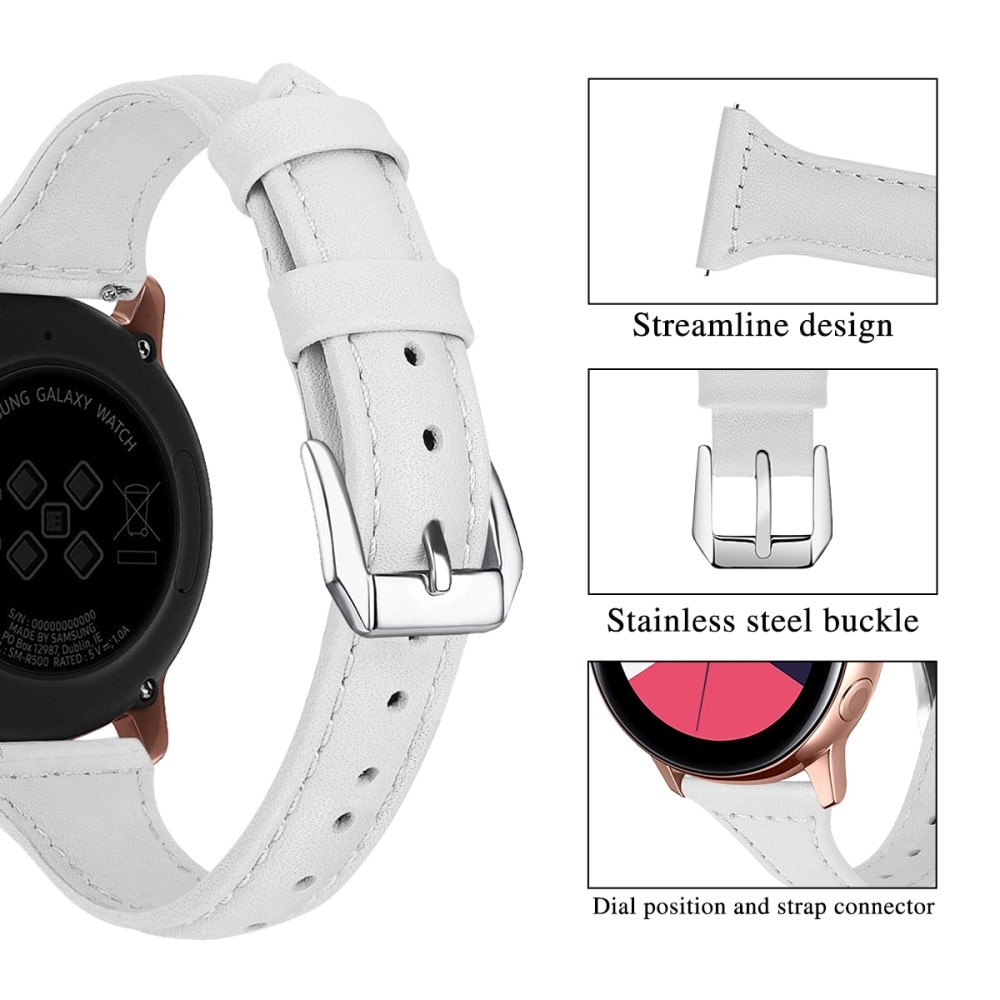 Samsung Galaxy Watch 4 40mm Slim Leren bandje wit