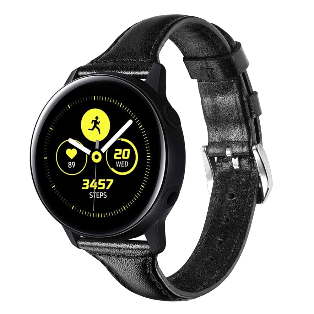 Samsung Galaxy Watch 42mm Slim Leren bandje Zwart