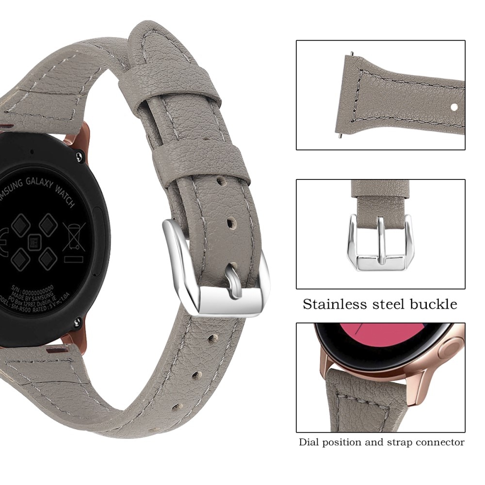 Samsung Galaxy Watch 4 44mm Slim Leren bandje grijs