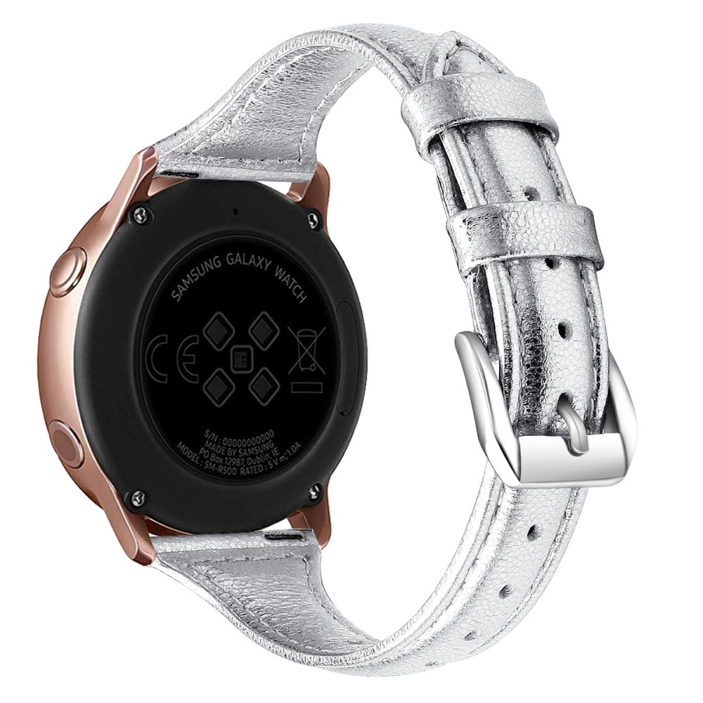 Polar Ignite 2 Slim Leren bandje zilver