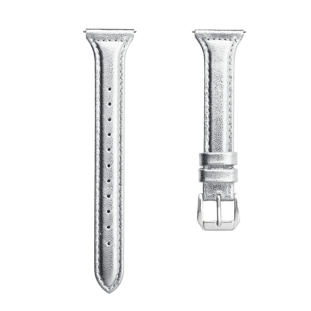 Coros Pace 2 Slim Leren bandje zilver
