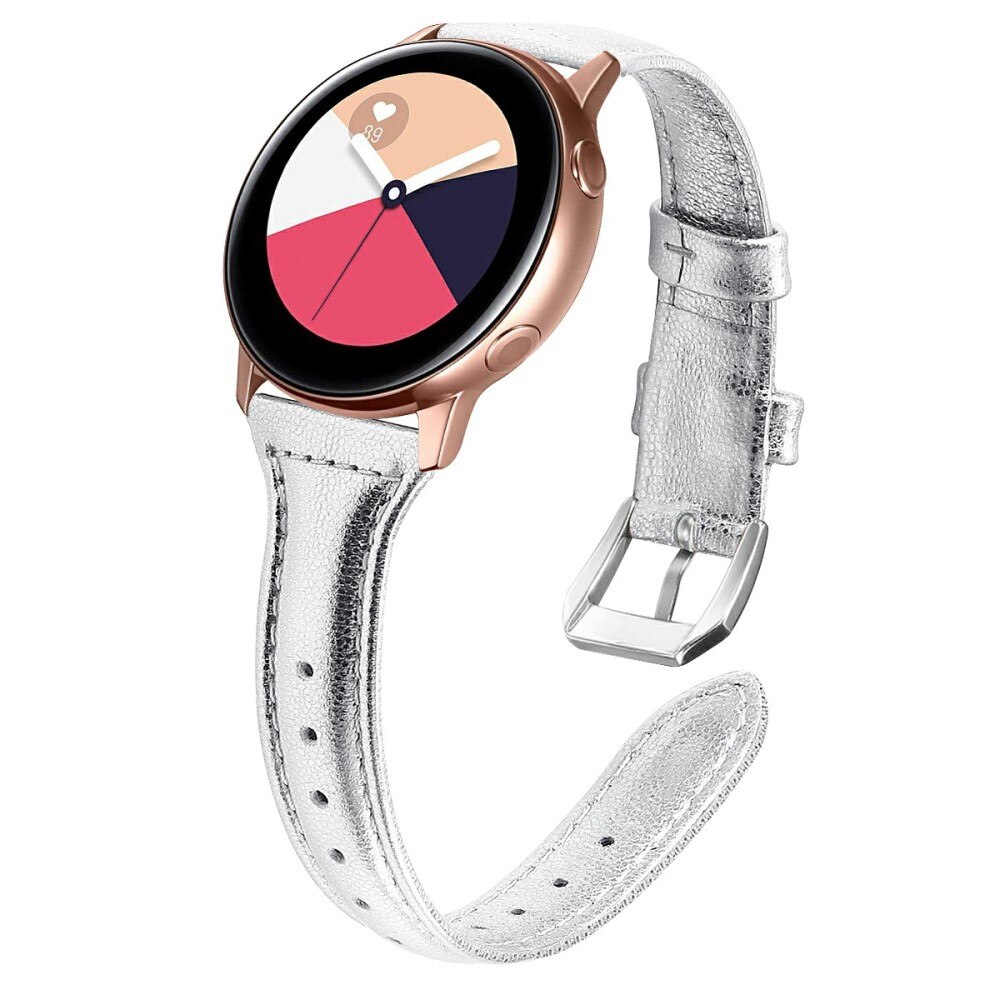 Samsung Galaxy Watch 5 44mm Slim Leren bandje zilver