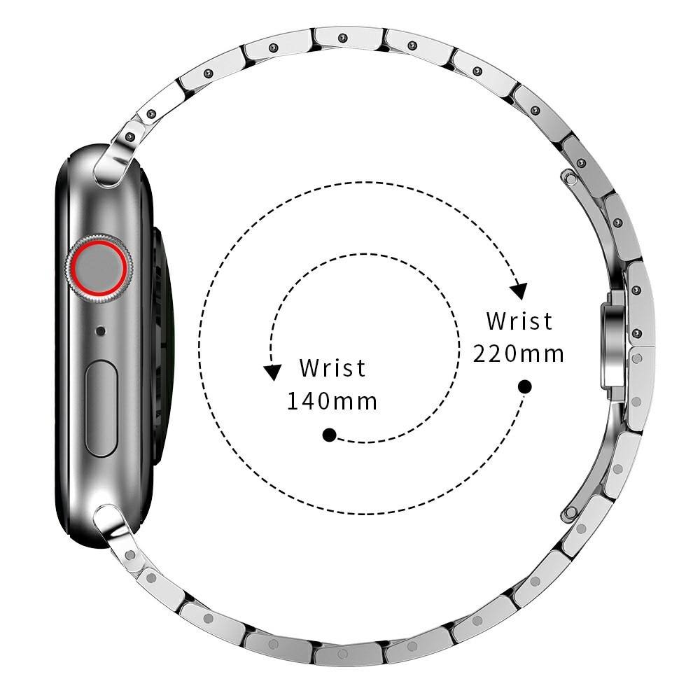 Apple Watch 45mm Series 8 Business Metalen Armband zilver