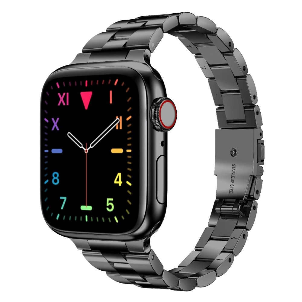 Apple Watch 45mm Series 9 Slim Metalen Armband zwart
