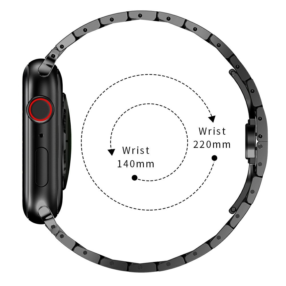 Apple Watch 42mm Slim Metalen Armband zwart