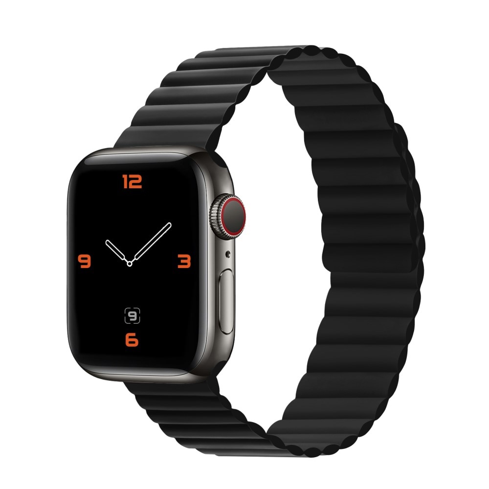 Apple Watch Ultra 2 49mm Magnetisch siliconen bandje zwart