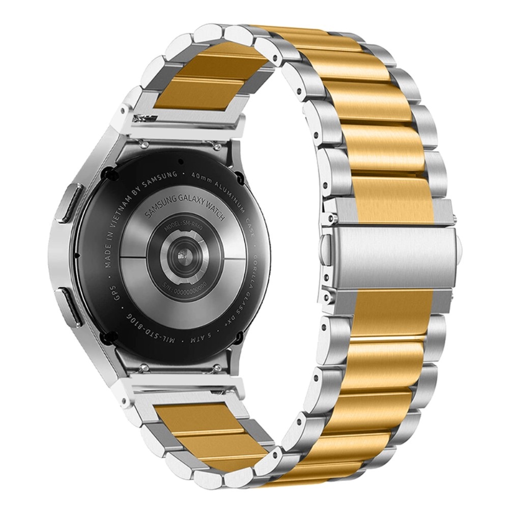 Samsung Galaxy Watch 4 44mm Full Fit Metalen Armband, zilver/goud