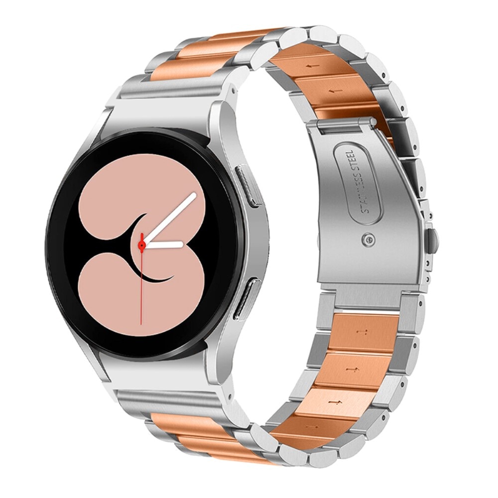 Samsung Galaxy Watch 6 Classic 43mm Full Fit Metalen Armband, zilver/rosé goud