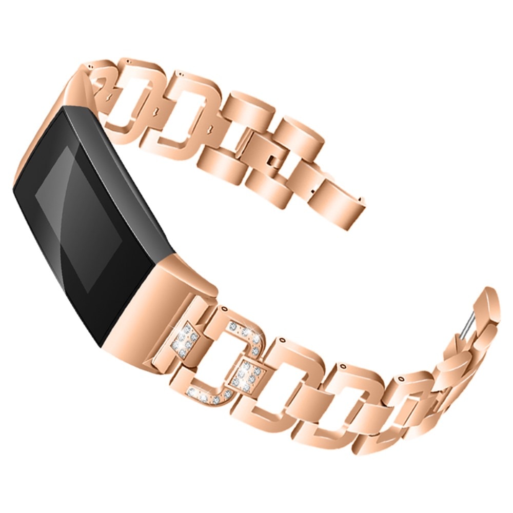 Fitbit Charge 3/4 Rhinestone Bracelet Rose Gold