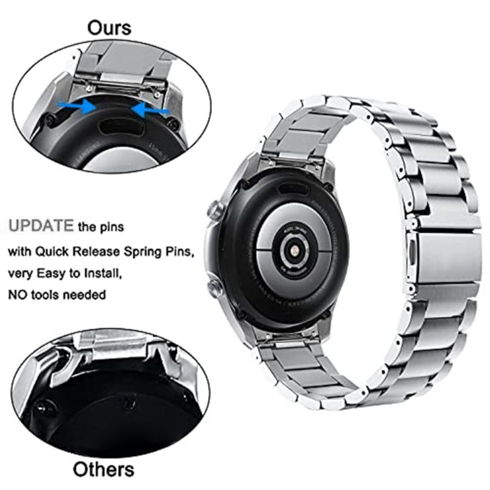 Samsung Galaxy Watch 46mm Full Fit Metalen Armband Zilver