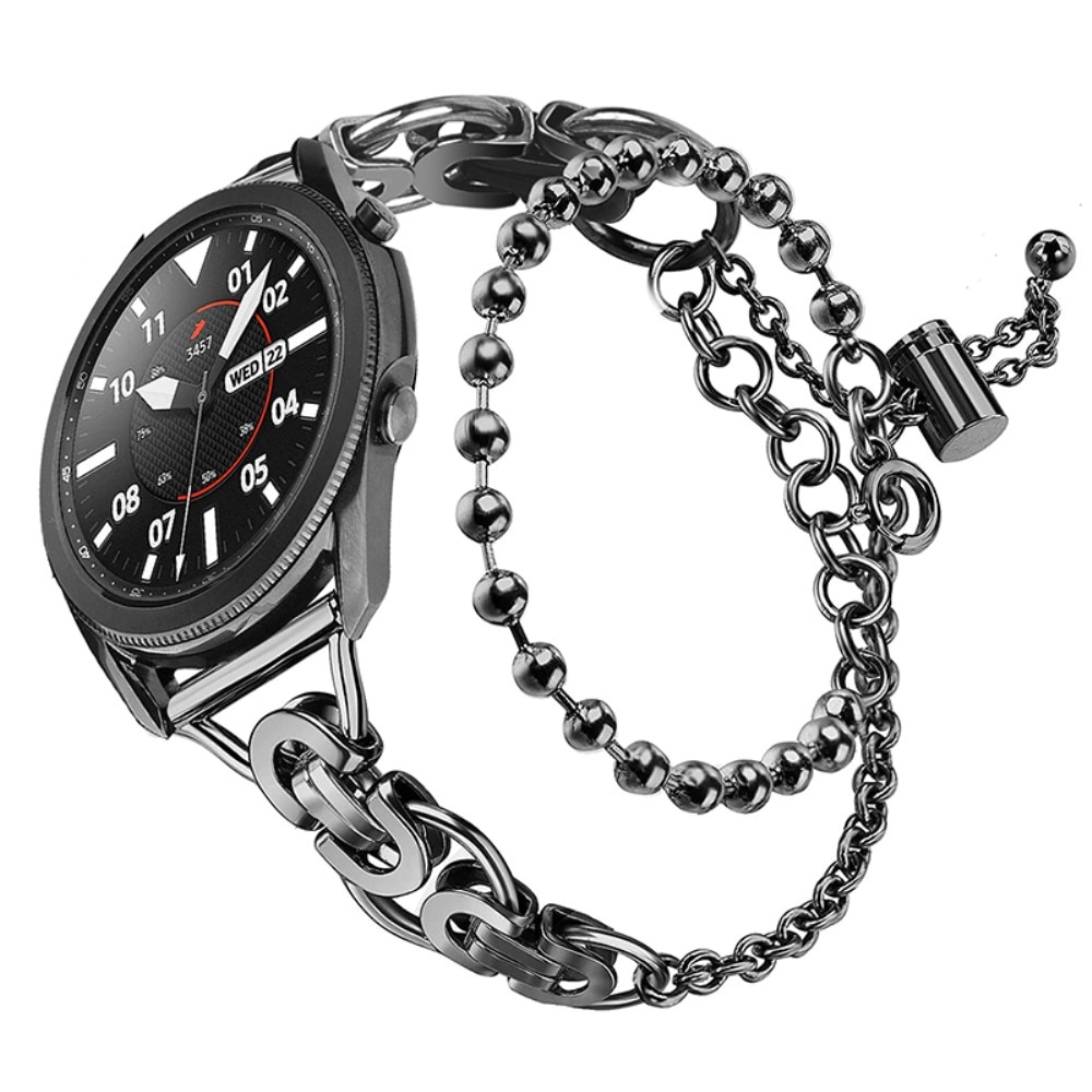 Samsung Galaxy Watch 4 40/42/44/46mm Metalen Armband met parels Zwart