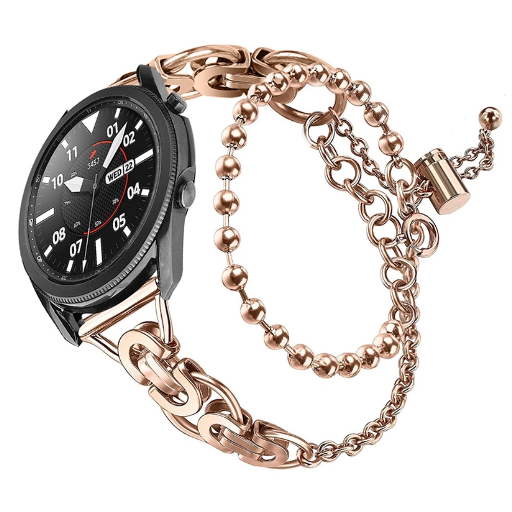 Samsung Galaxy Watch 6 44mm Metalen Armband met parels Rosé goud