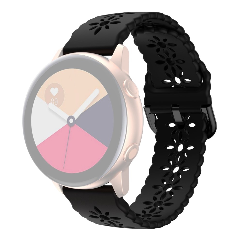 Samsung Galaxy Watch 4 44mm Siliconen bandje Blossom zwart