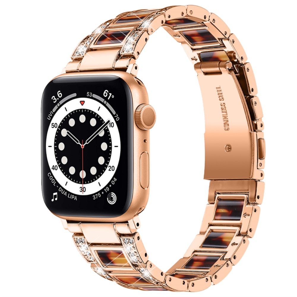 Apple Watch Ultra 49mm Diamond Bracelet Rosegold Coffee