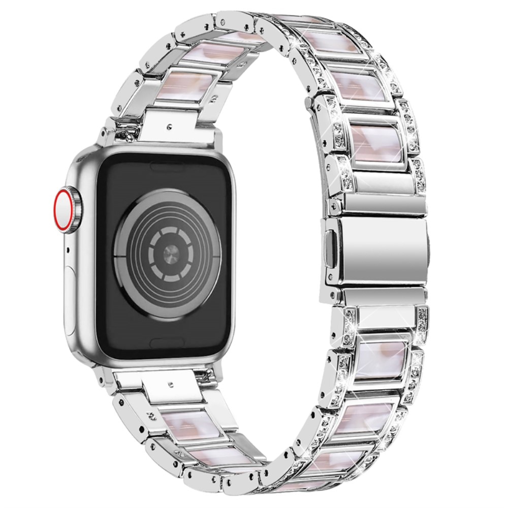Apple Watch 41mm Series 7 Diamond Bracelet Silver Pearl
