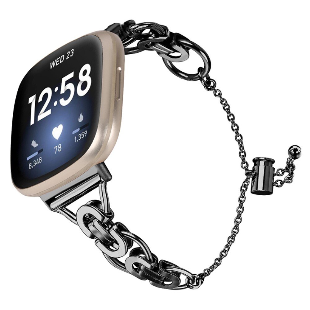 Fitbit Versa 3/Sense Circles Chain Bracelet Zwart