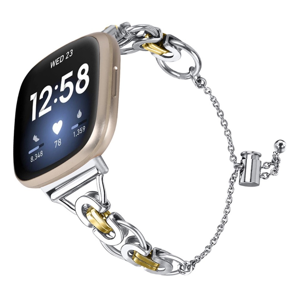 Fitbit Versa 3/Sense Circles Chain Bracelet Silver/Gold