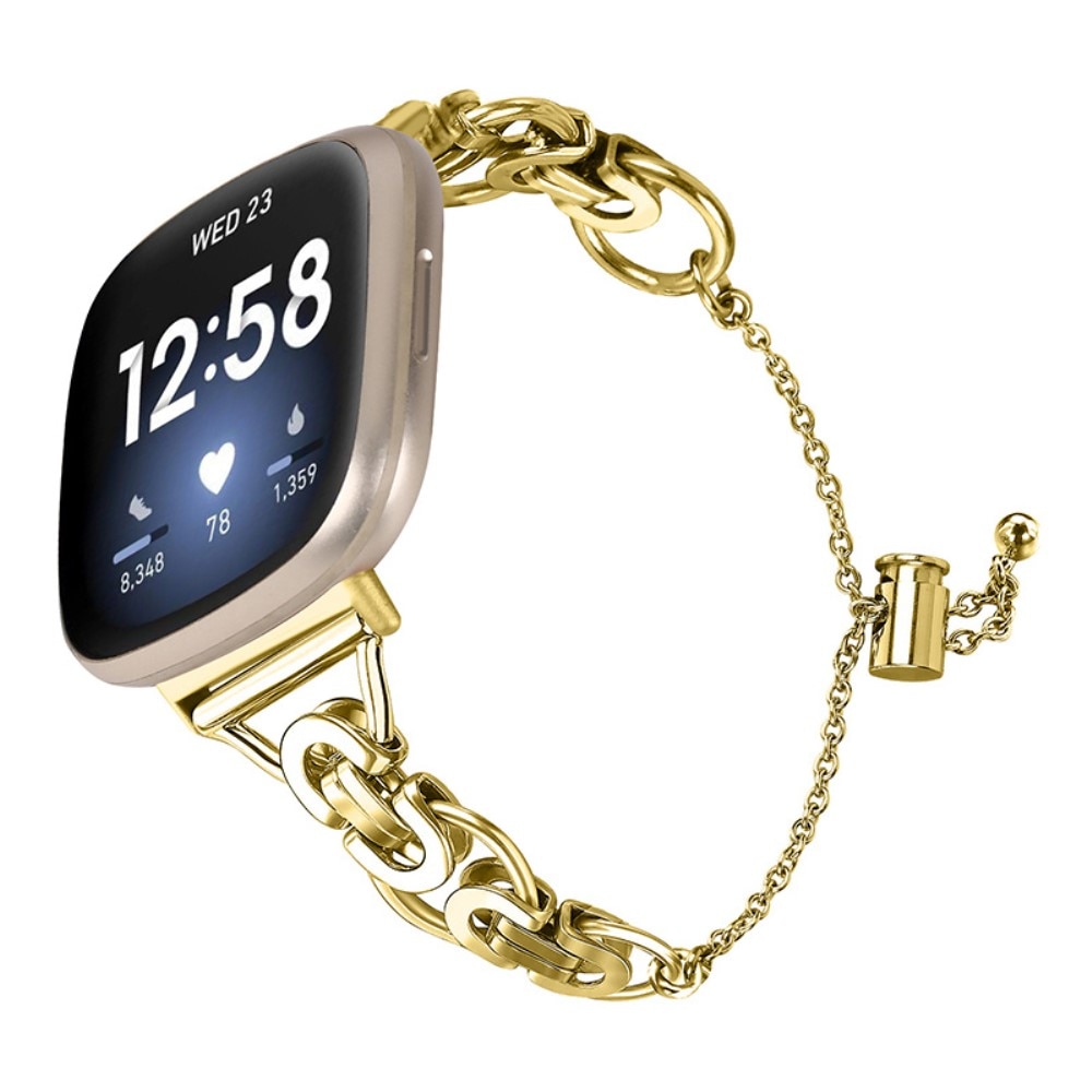 Fitbit Versa 3/Sense Circles Chain Bracelet Gold
