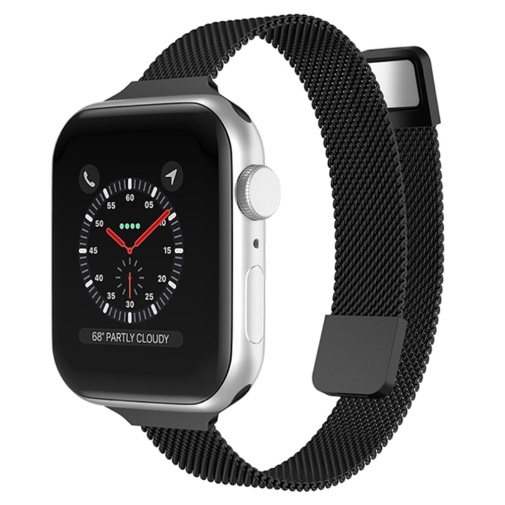 Apple Watch 44mm Slim Milanese bandje zwart