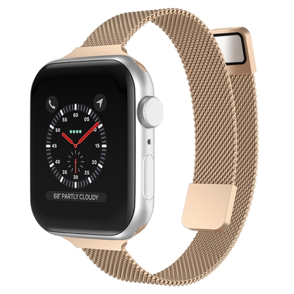 Apple Watch 44mm Slim Milanese bandje rosé goud