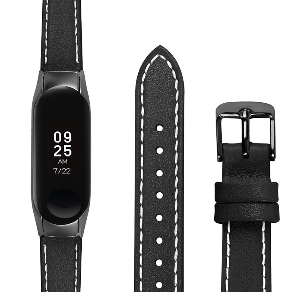 Xiaomi Mi Band 7 Leren bandje Zwart