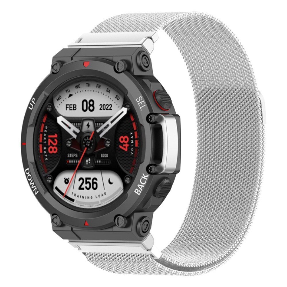 Amazfit T-Rex 2 Milanese bandje Zilver