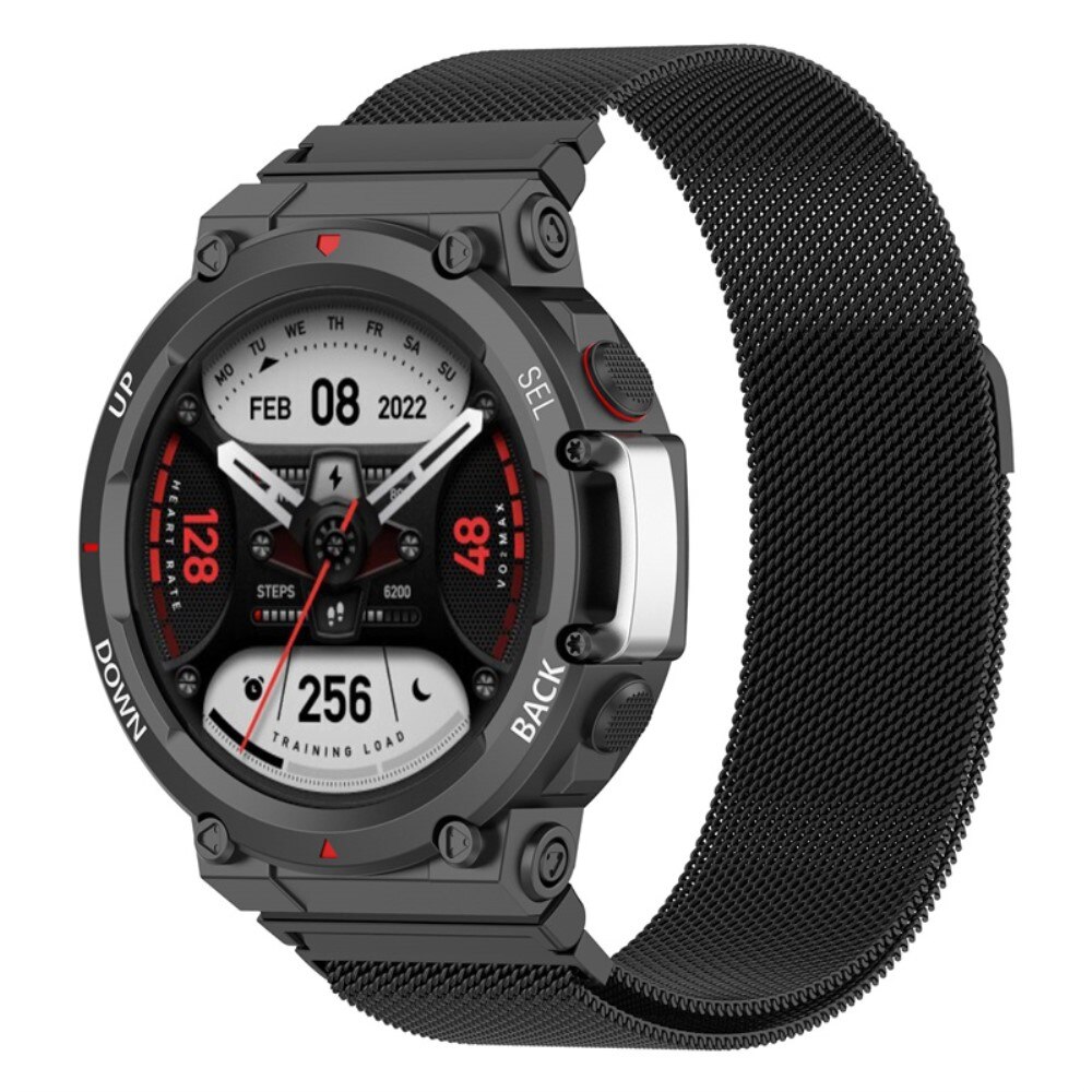 Amazfit T-Rex 2 Milanese bandje Zwart