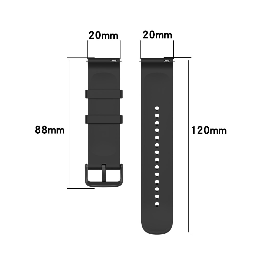 Universal 20mm Siliconen bandje Zwart