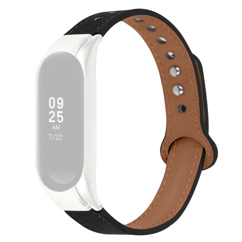 Xiaomi Mi Band 5/6 Klassiek Leren bandje zwart