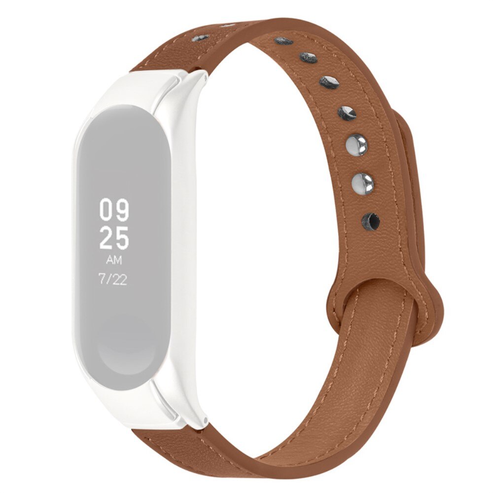 Xiaomi Mi Band 5/6 Klassiek Leren bandje bruin