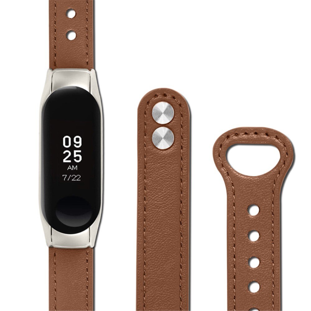 Xiaomi Mi Band 5/6 Klassiek Leren bandje bruin