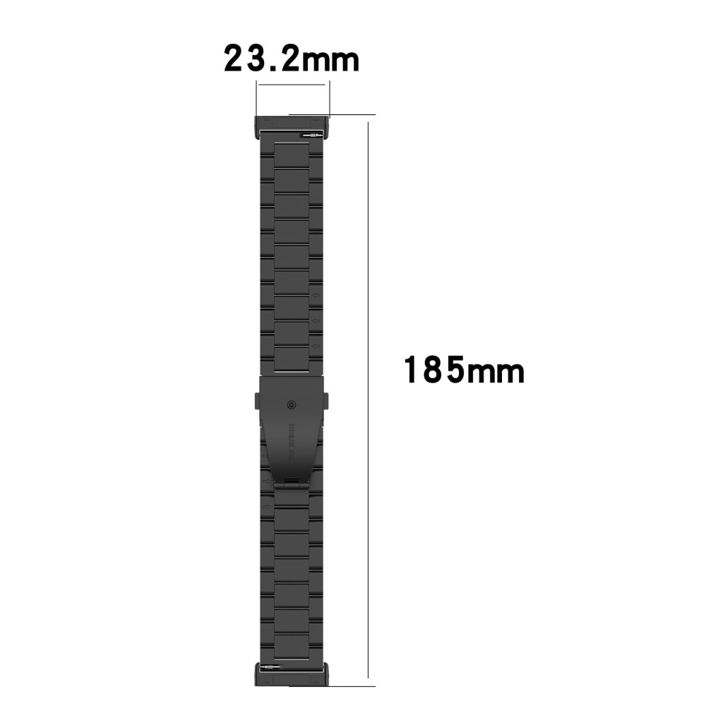 Fitbit Versa 3/Sense Metalen Armband Zwart